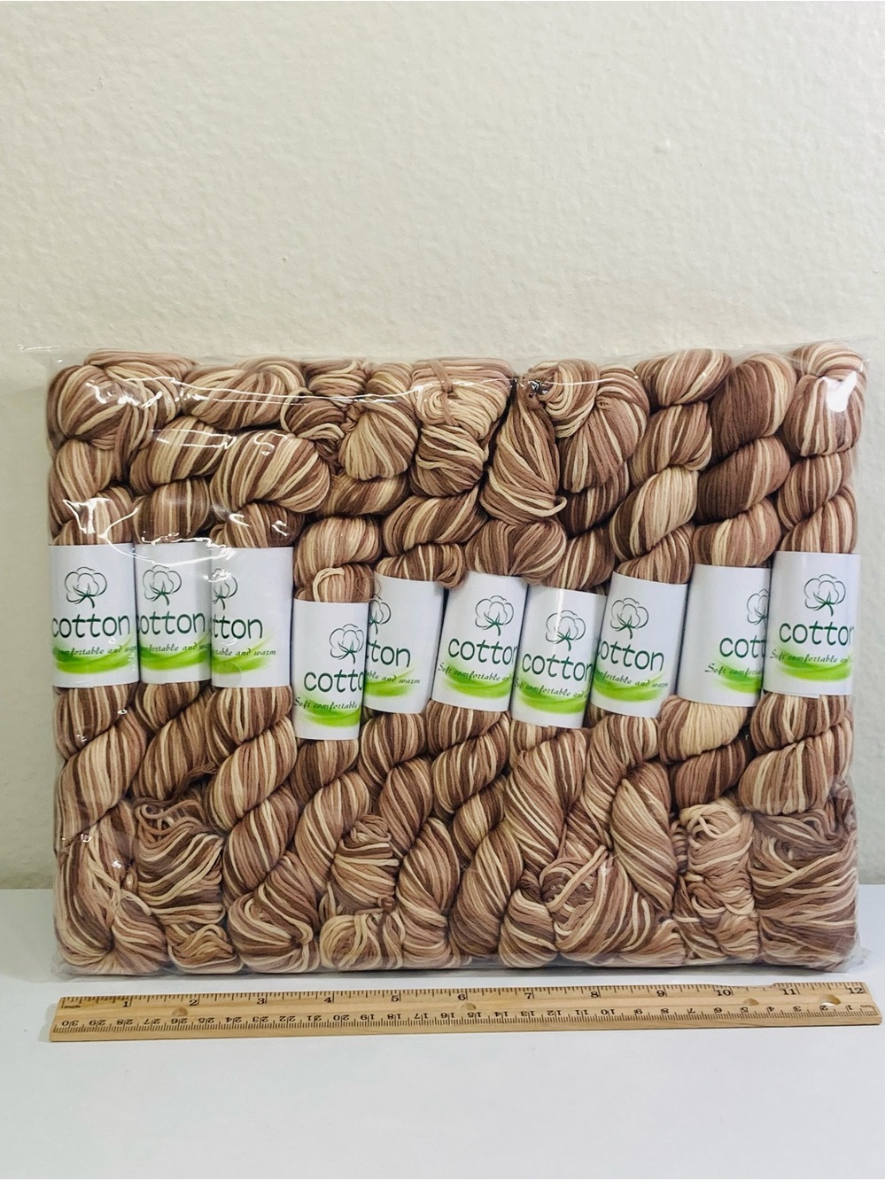 10 NEW (~500g total, ~50g ea.) 100% Cotton Variegated Hanks in
Toffee Twist